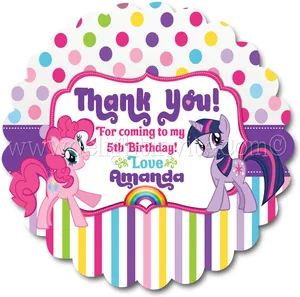 My Little Pony Thank You Card PNG image