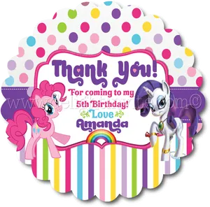 My Little Pony Thank You Card PNG
