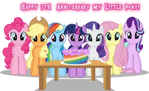 My Little Pony7th Anniversary Celebration PNG image