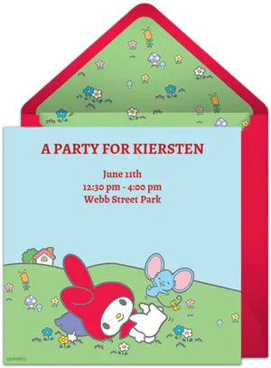 My Melody Party Invitation PNG image