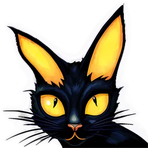 Mysterious Black Cat Head PNG Eov PNG