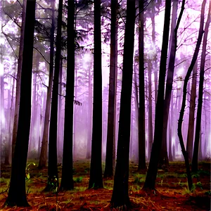 Mysterious Foggy Forest Png Thd PNG image