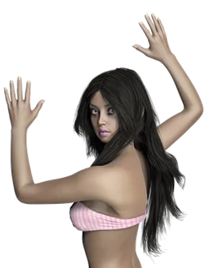 Mysterious Girl Dark Background