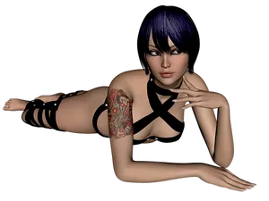 Mysterious Gothic Woman3 D Art
