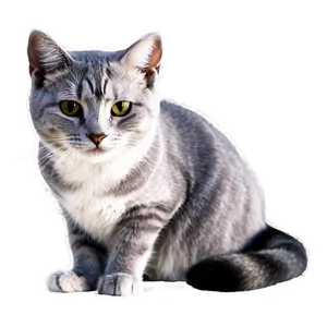 Mysterious Grey Cat PNG Yas