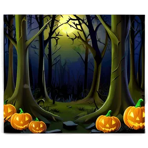 Mysterious Halloween Cartoon Forest PNG Acr81 PNG