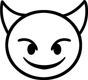 Mysterious Smiling Face Outline PNG image
