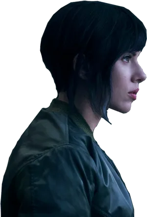 Mysterious Woman Side Profile PNG image