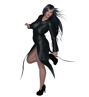 Mysterious Womanin Black Dress
