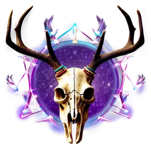 Mystic Deer Skull With Magic Symbols PNG 06132024 PNG