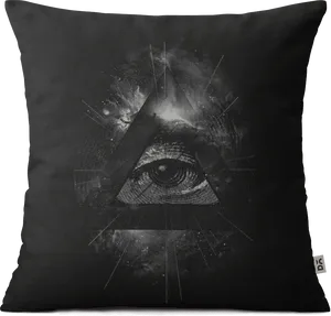 Mystic Eye Black Pillow PNG