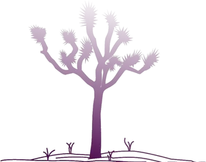 Mystic Purple Tree Silhouette PNG image