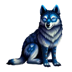 Mystic Wolf With Blue Eyes PNG 05032024