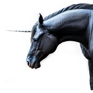 Mystical Black Unicorn Horse Png 06262024 PNG image