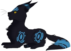 Mystical Blue Glow Wolf PNG image