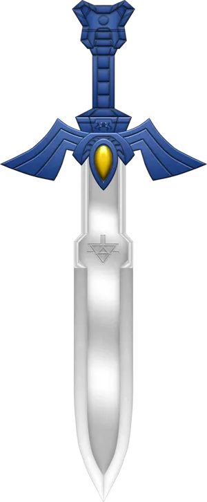 Mystical Blueand Silver Sword PNG image