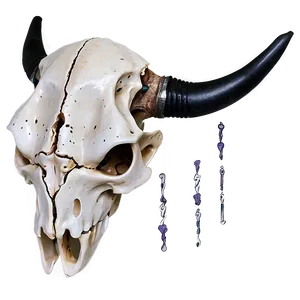 Mystical Cow Skull PNG 06132024
