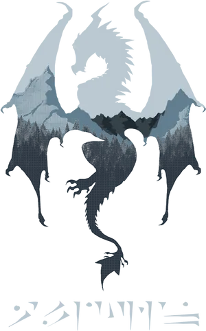Mystical Dragon Silhouette PNG image