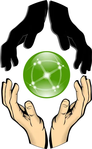 Mystical Energy Ball Hand Clipart PNG image