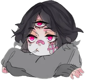 Mystical Eyed Anime Character PNG