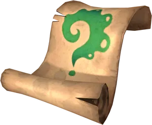 Mystical Green Seal Scroll PNG image