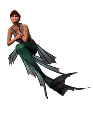 Mystical Mermaid Pose PNG image