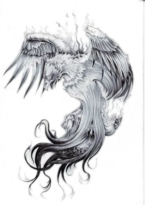 Mystical_ Phoenix_ Rising_ Tattoo_ Design PNG image