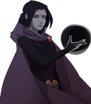 Mystical_ Sorceress_with_ Orb PNG image