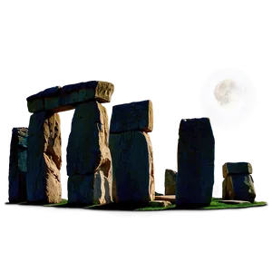 Mystical Stonehenge Under Full Moon PNG Cpf48 PNG