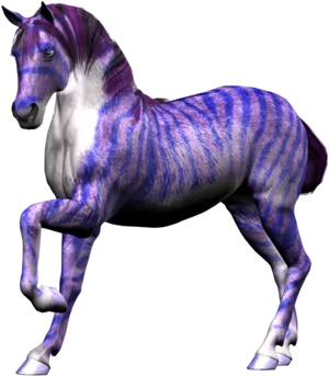 Mystical Striped Equine PNG image