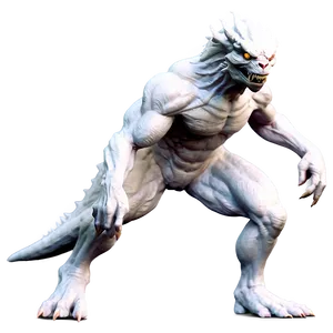 Mystical White Monster Beast PNG 4