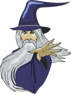 Mystical Wizard Casting Spell PNG image