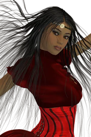 Mystical Womanin Red Dress