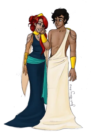 Mythical Couple Illustration PNG image