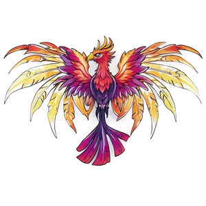 Mythical Phoenix Graphic Png Whi PNG image