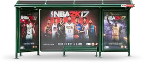 N B A2 K17 Video Game Advertisement Bus Stop PNG image