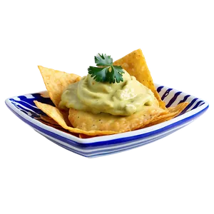 Nachos With Avocado Lime Sauce PNG 25