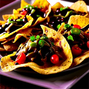 Nachos With Balsamic Glaze PNG 06122024