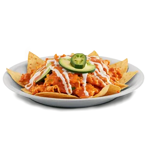 Nachos With Buffalo Chicken PNG 06122024