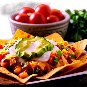 Nachos With Sour Cream PNG Fqm