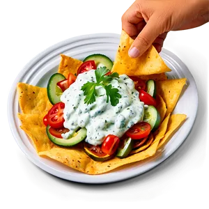 Nachos With Tzatziki Sauce PNG Edw49 PNG