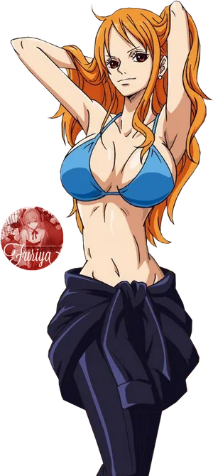 Nami One Piece Anime Character PNG image