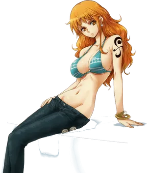 Nami One Piece Anime Character PNG image