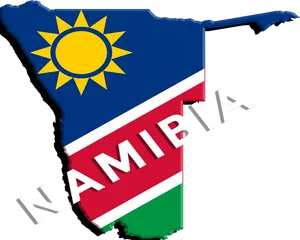 Namibia Map Flag Graphic PNG image