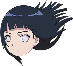 Naruto Anime Character Hinata Hyuga Portrait PNG image