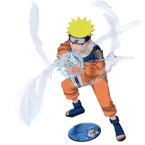 Naruto Performing Rasengan PNG image