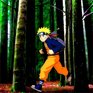 Naruto Running In The Forest PNG 20