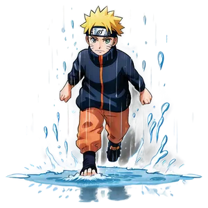 Naruto Running In The Rain PNG Vkd17
