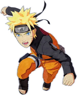 Naruto Uzumaki Action Pose PNG image