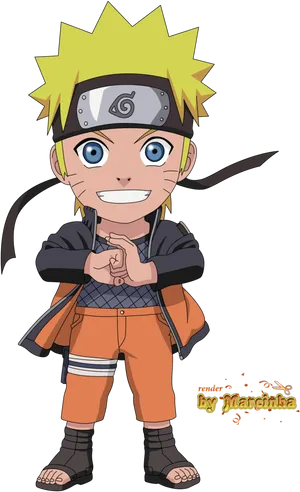 Naruto Uzumaki Excited Pose PNG image